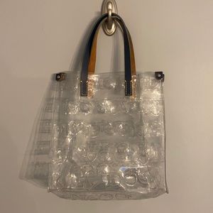 Dooney and Bourke lunch tote authentic clear with blue handle